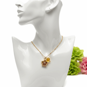 Collar flor giratoria citrino