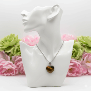 Collar corazon ojo de tigre