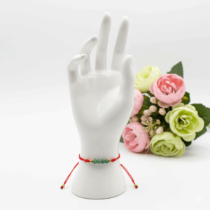 Pulsera alma jade verde rojo