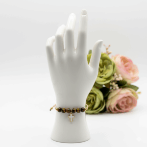 Pulsera cruz ojo de tigre
