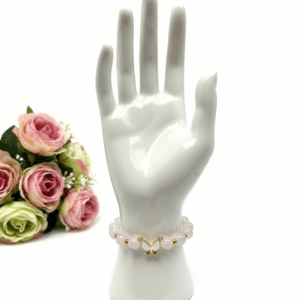 Pulsera mariposa cuarzo rosa