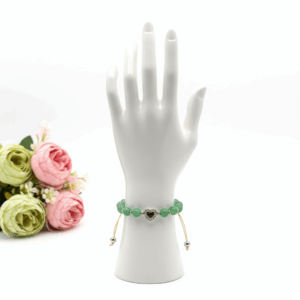 Pulsera corazón jade verde
